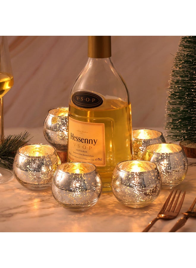 LAMORGIFT Silver Votive Candle Holders Set of 12 - Mercury Glass Votives Candle Holder - Christmas Tealight Candle Holder for Home Decor and Weddings/Parties Table Centerpieces - Image 3