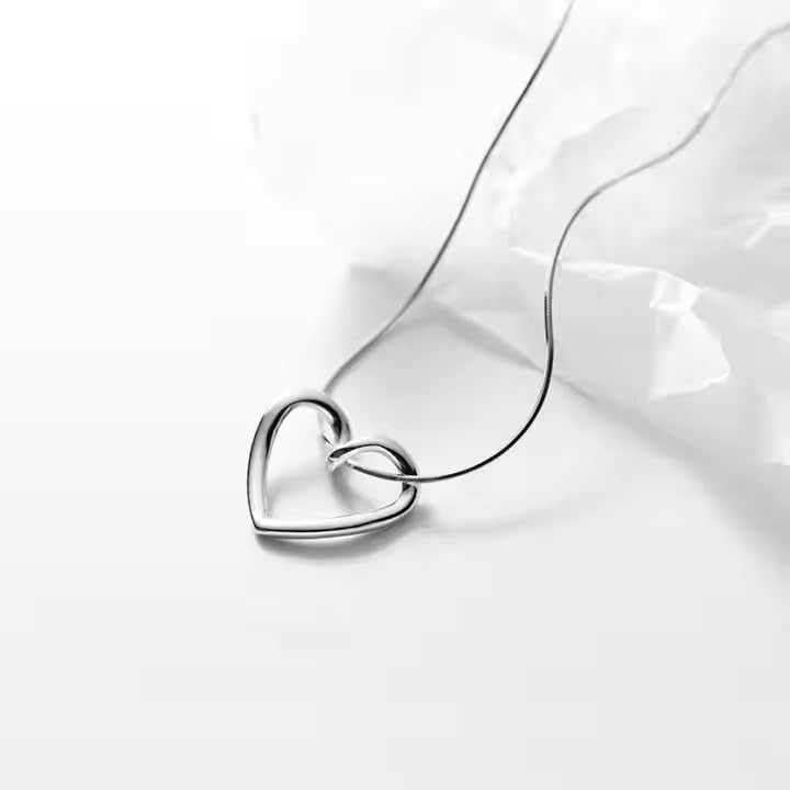 Thrillz Pendant For Women Silver Heart Shape Stainless Steel Pendant for Women Gift For Girls, Girlfriend & Wife - Image 2