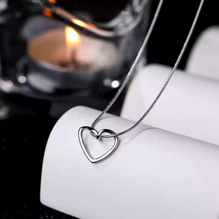 Thrillz Pendant For Women Silver Heart Shape Stainless Steel Pendant for Women Gift For Girls, Girlfriend & Wife - Image 3