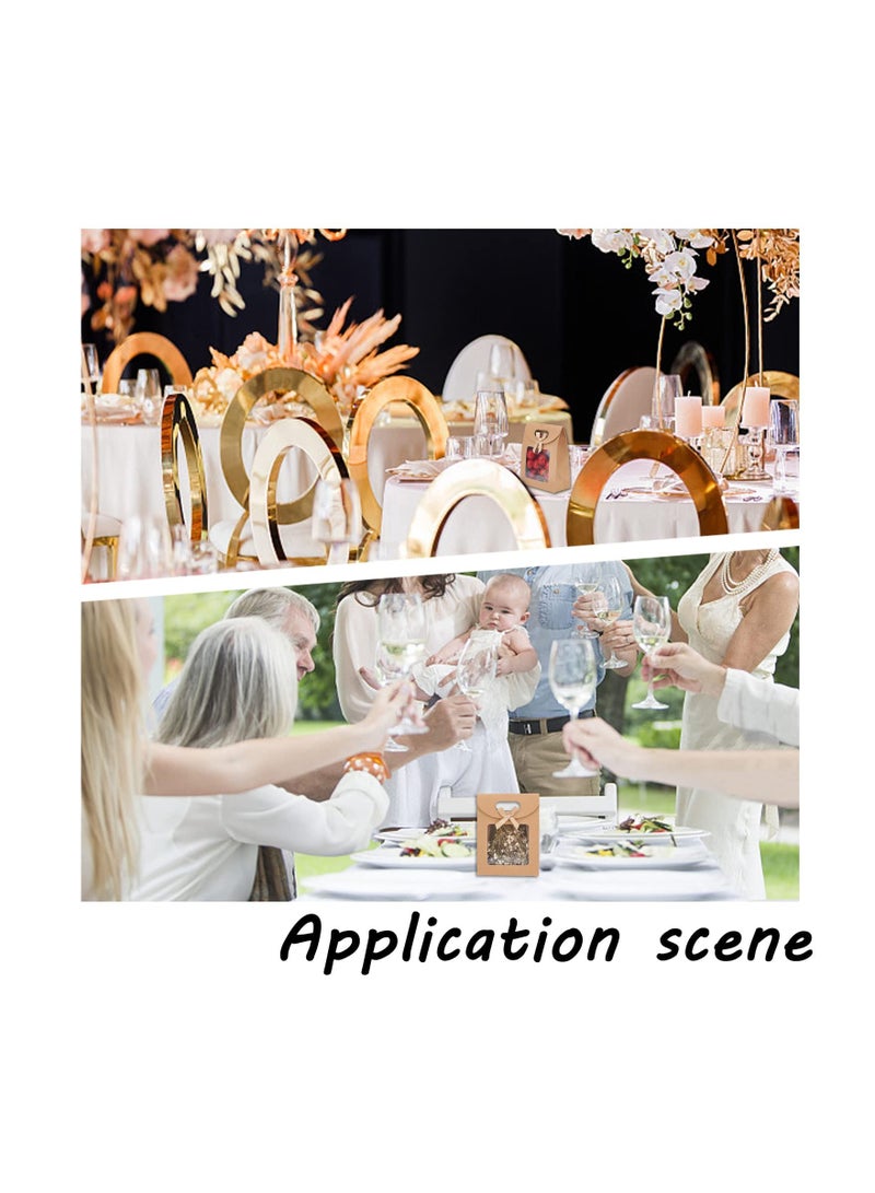 24 Pcs Brown Kraft Paper Gift Bags with Clear Window Perfect for Candy Cookies Party Packaging - Image 4