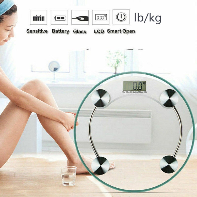 Body Fat Scale 33cm Transparent High Quality Tempered Glass - Large LCD Easy Read Digital Scale for Household Bathrooms Personal Use - Image 3