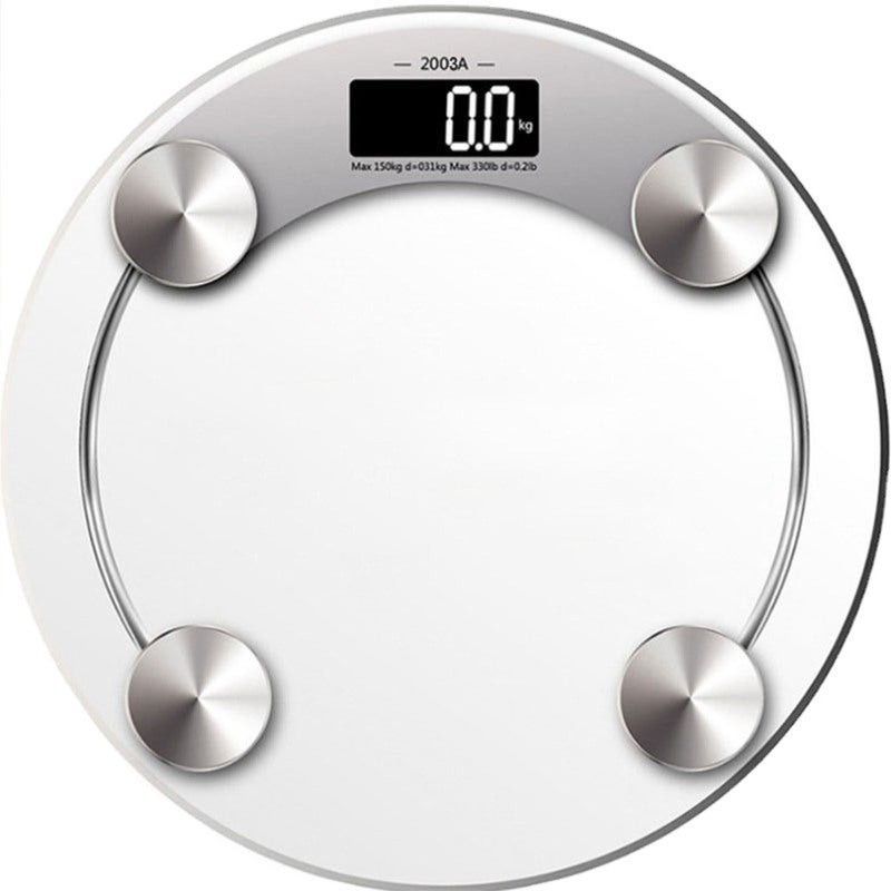 Body Fat Scale 33cm Transparent High Quality Tempered Glass - Large LCD Easy Read Digital Scale for Household Bathrooms Personal Use - Image 1