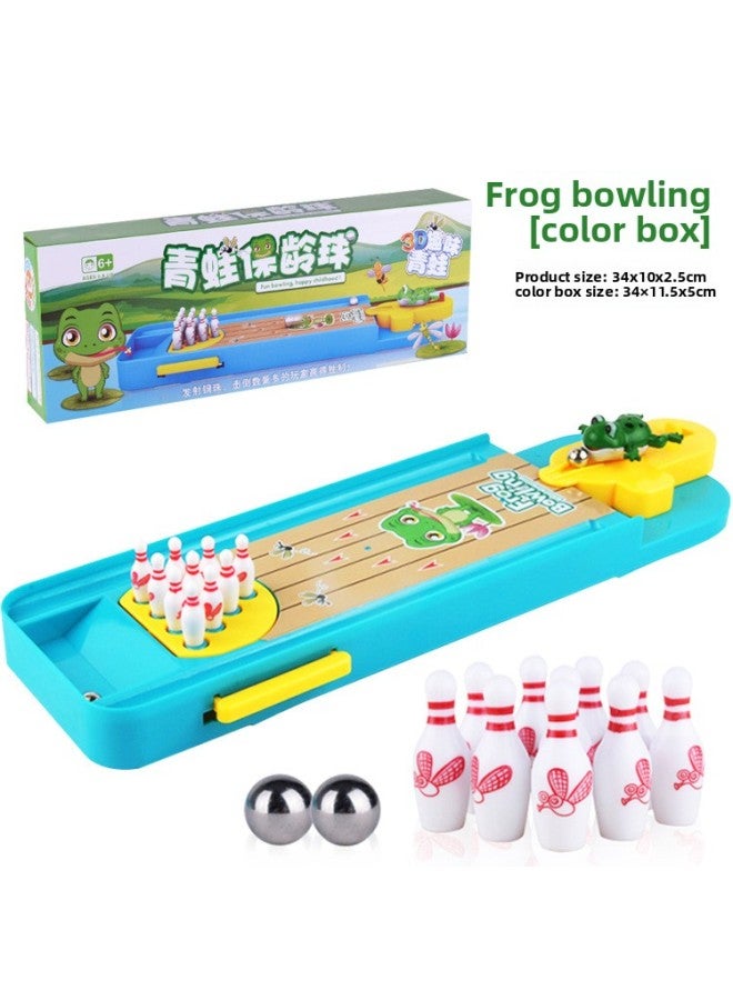 A Children's Multifunctional Desktop Game Chess Balance Tree Knock Ice Penguin Fun Big Collection-Color:【Color Box】 Frog Bowling 205g - Image 1