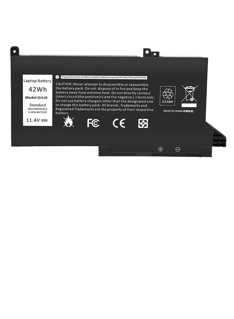 بطارية لابتوب 42WH DJ1J0 PGFX4 لجهاز Dell Latitude 7280 7290 7380 7390 7480 7490 بطارية ليثيوم أيون 451-BBZL PGFX4 ONFOH DJ1JO بطارية 6 خلايا - Image 1