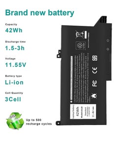 ماركة غير محددة بطارية لابتوب 42WH DJ1J0 PGFX4 لجهاز Dell Latitude 7280 7290 7380 7390 7480 7490 بطارية ليثيوم أيون 451-BBZL PGFX4 ONFOH DJ1JO بطارية 6 خلايا  - Image 5