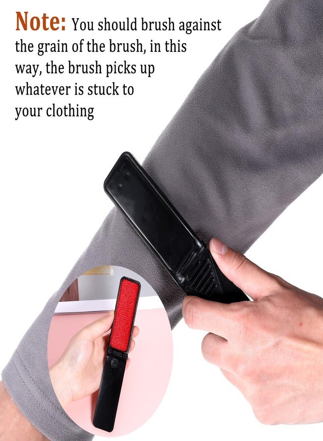 Psyqtsuary Foldable Lint Brush for Clothes, 4 Pcs Portable Travel Size Lint Remover Brush Reusable Mini Compact Lint Removal Tool for Furniture Couch Sofa Pet Hair Fabric Fluff Dust Removal (Black) - Image 3