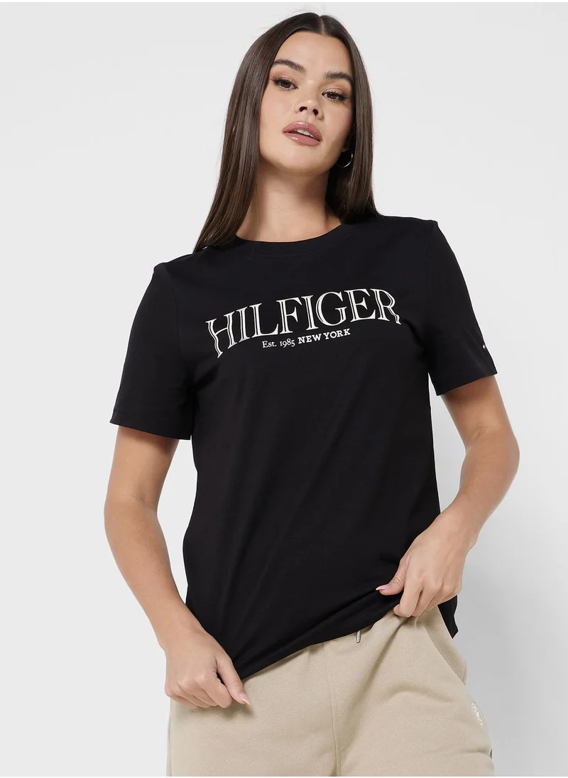TOMMY HILFIGER Crew Neck Logo Printed T-Shirt