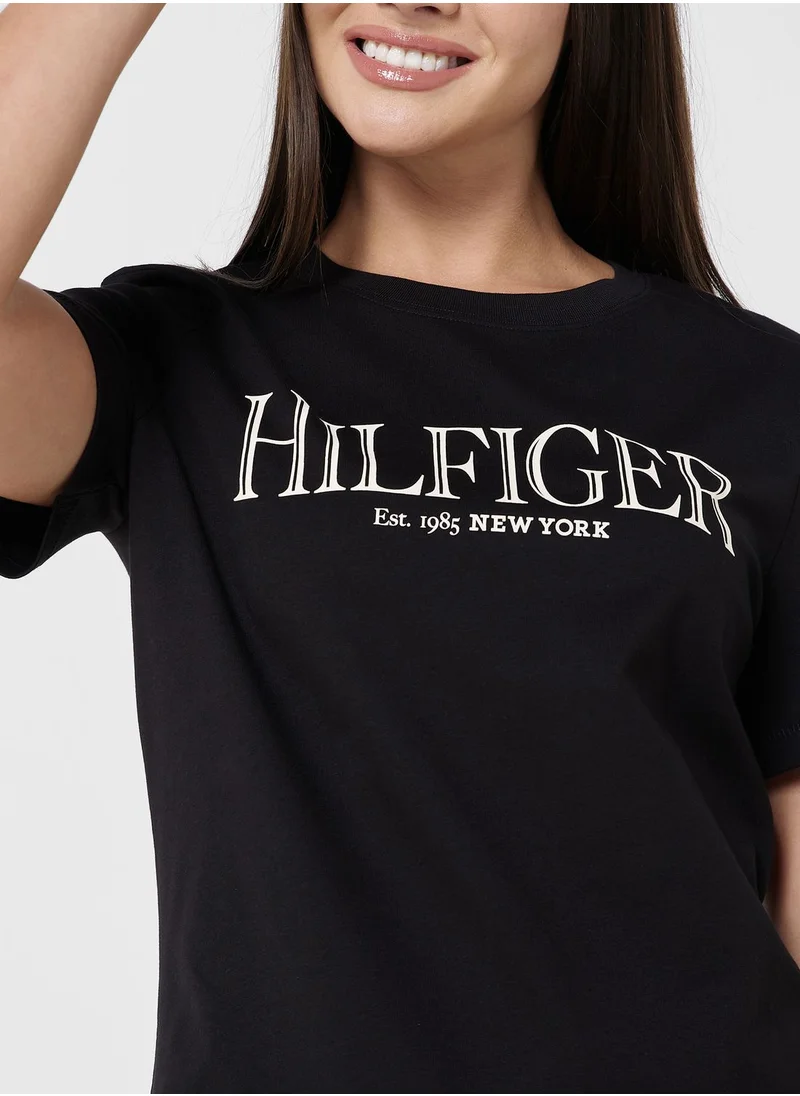 TOMMY HILFIGER Crew Neck Logo Printed T-Shirt