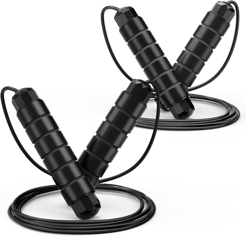 Loocio Jump Rope, Tangle-Free Rapid Speed Jumping Rope Cable with Ball Bearings for Women, Men, and Kids, Adjustable Steel Jump Rope with Foam Handles for Home Gym Exercise Fitness Workout Equipment & Slim Body - Image 1