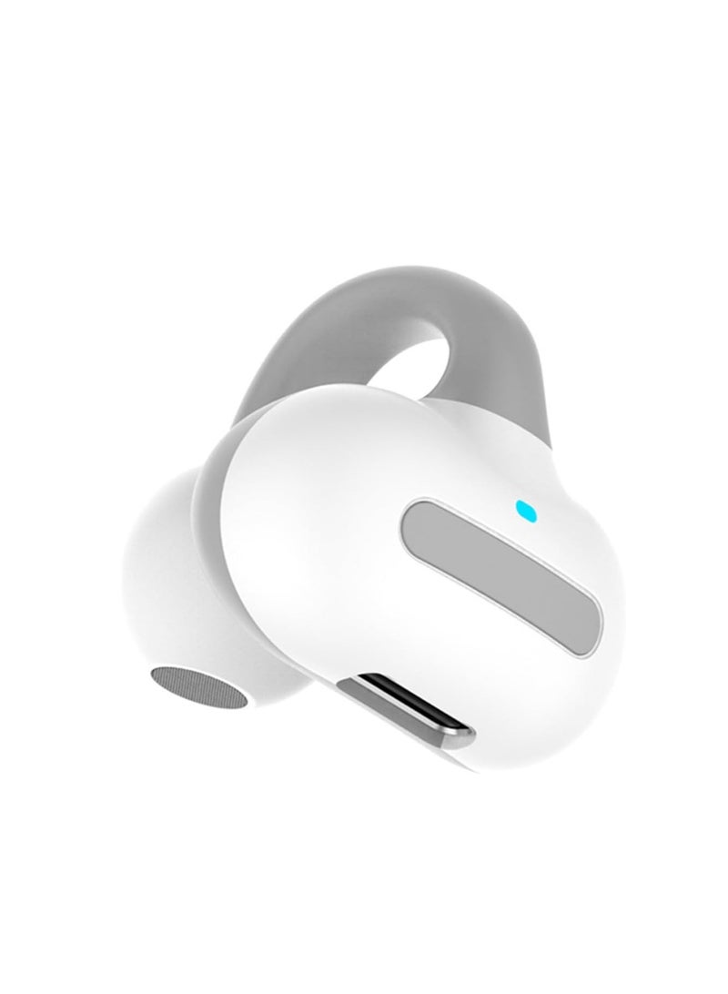 Bluetooth Ear Clip, Single Wireless Earbuds Clip-On Earbuds Open Earphones Bluetooth Wireless Earphones Ear Clip Bone Conduction Induction Earphones for Exercise Cycling Running (White) - Image 1