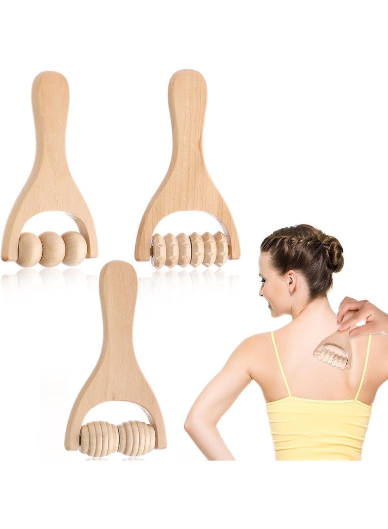 3Pcs Wooden Hand Massage Roller, Muscle Roller Stick, Manual Wood Therapy Massage Tools Massager Roller, for Relaxes Thigh, Leg, Hands Full Body Muscle Men Women - Image 1