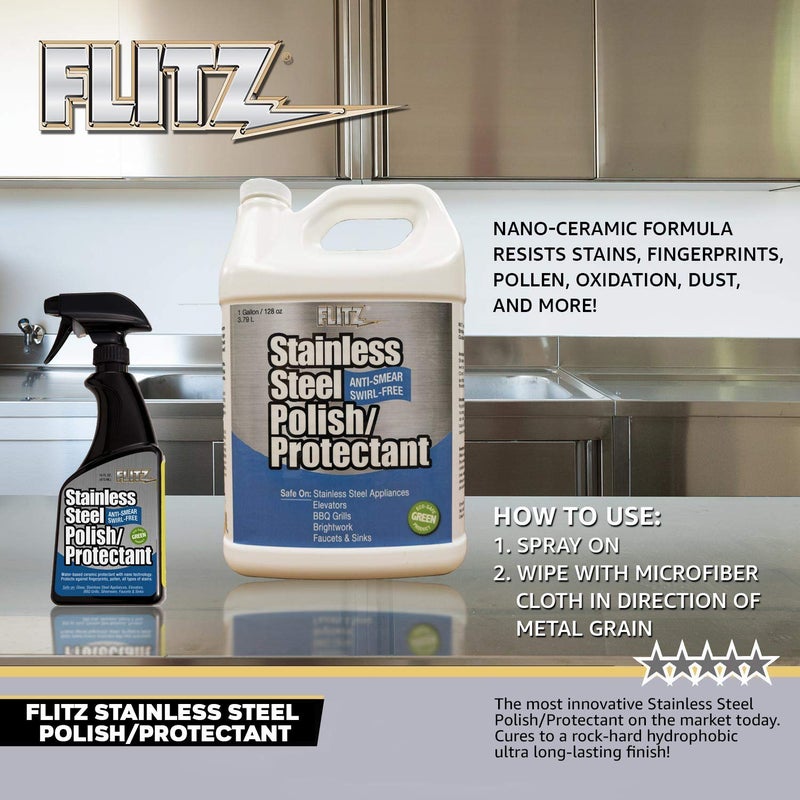 Flitz Stainless Steel Polish - Stainless Steel Cleaner for Appliances - Ensures Streak-Free Shine and Protects from Fingerprints Longer - 16oz - Image 3