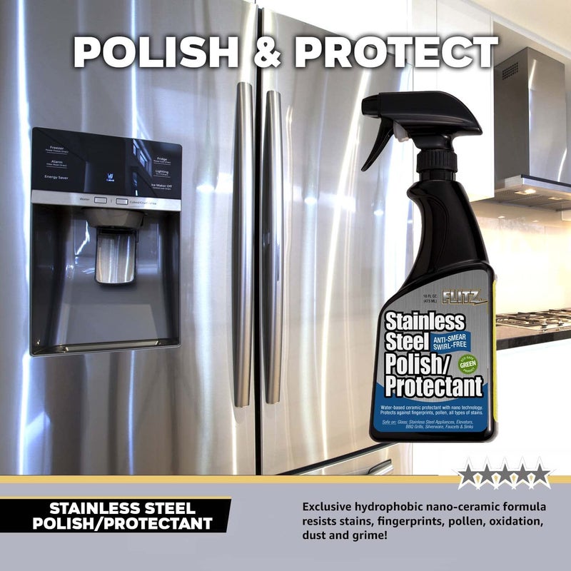 Flitz Stainless Steel Polish - Stainless Steel Cleaner for Appliances - Ensures Streak-Free Shine and Protects from Fingerprints Longer - 16oz - Image 5