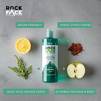 ROCK FACE جل استحمام روك فيس الأصلي 410 مل غسول للجسم برائحة الحمضيات المنعشة مناسب للشعر والجسم رائحة تدوم طويلاً عبوة من 2 - Image 3