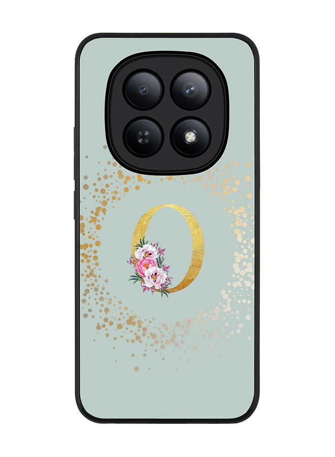 For Xiaomi Redmi Note 15 5G / Poco M8 Case,Slim fit Camera Protection, Shockproof Thin Phone cover  - Custom Monogram Floral - O  (Light Grey )