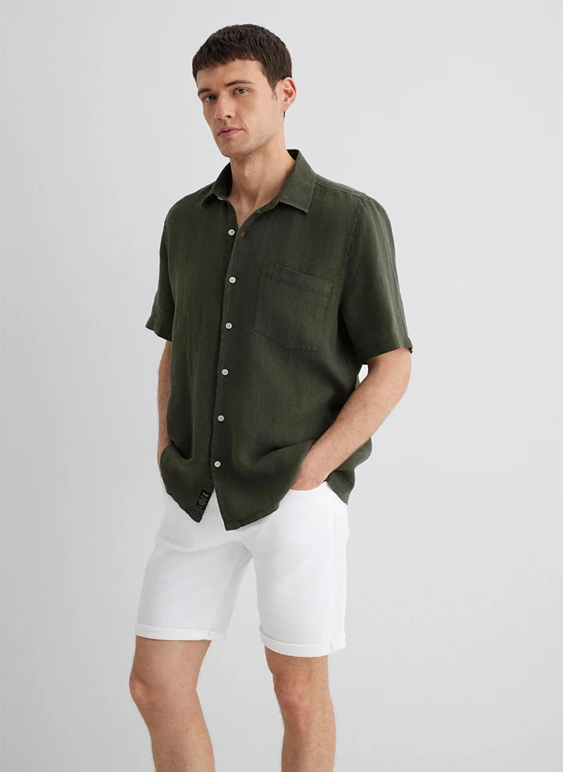 MAVI Anthracite Linen Shirt