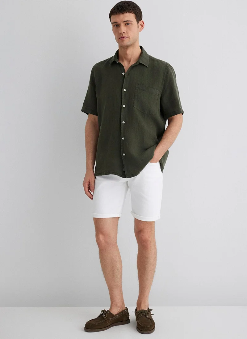 MAVI Anthracite Linen Shirt