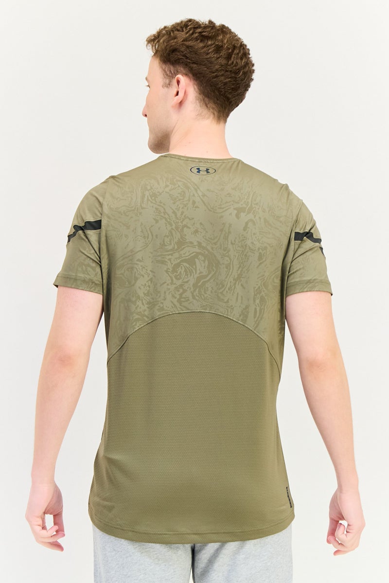 UNDER ARMOUR Men Sportswear Fit Short Sleeve Training T-Shirt, Olive - Image 3