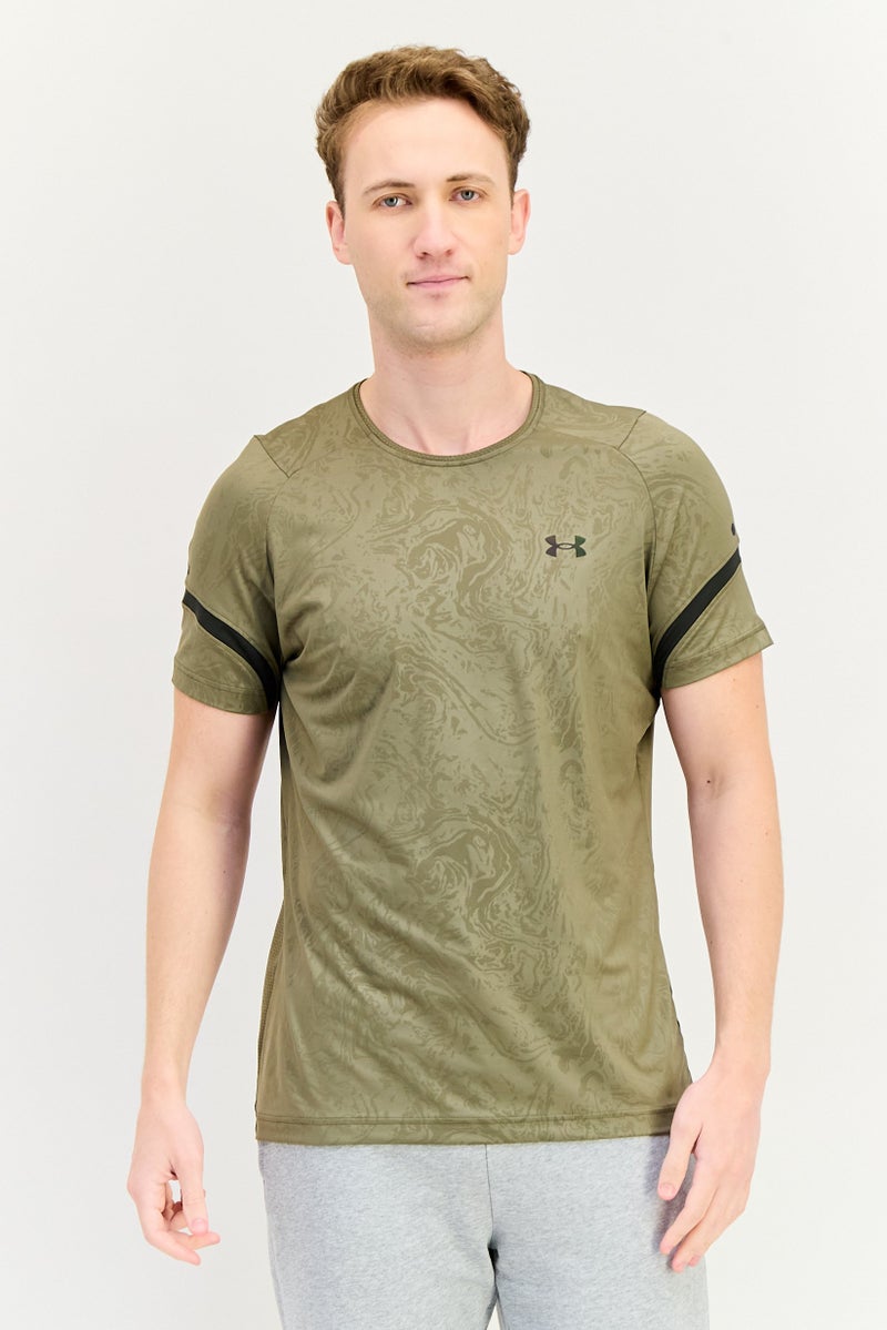 UNDER ARMOUR Men Sportswear Fit Short Sleeve Training T-Shirt, Olive - Image 1