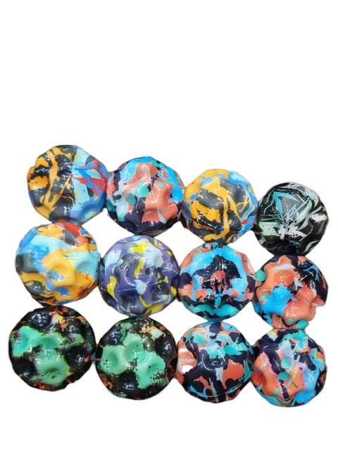 12-Piece Moon Space Ball Super High Jumping Bouncy Balls Multicolor