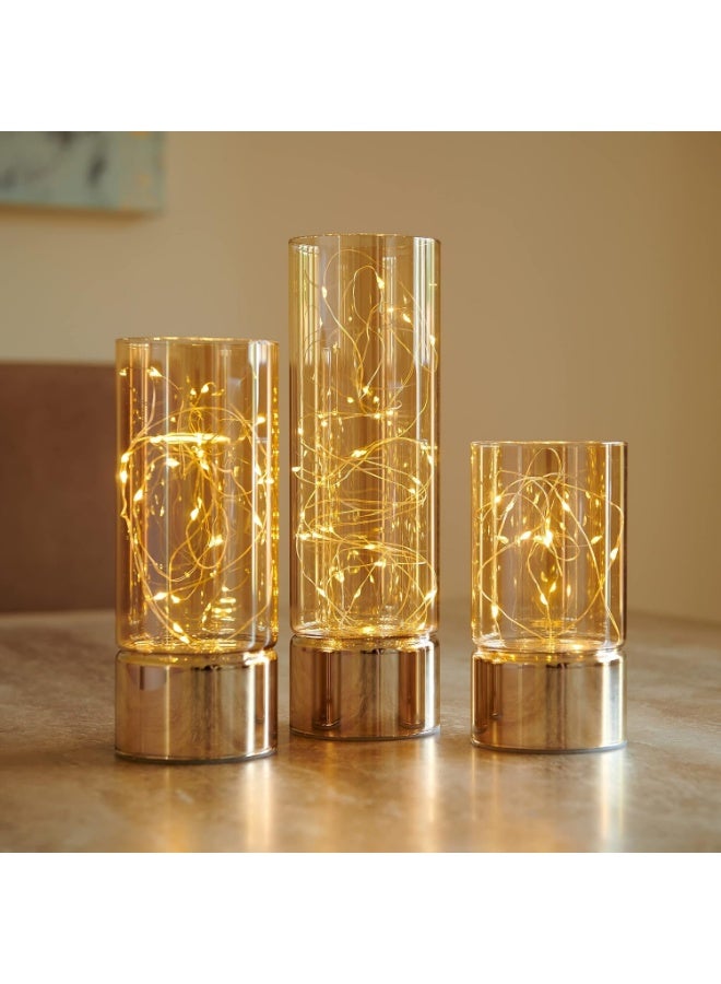 A set of three glass candles in a box - Image 2