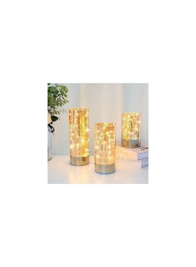 A set of three glass candles in a box - Image 4