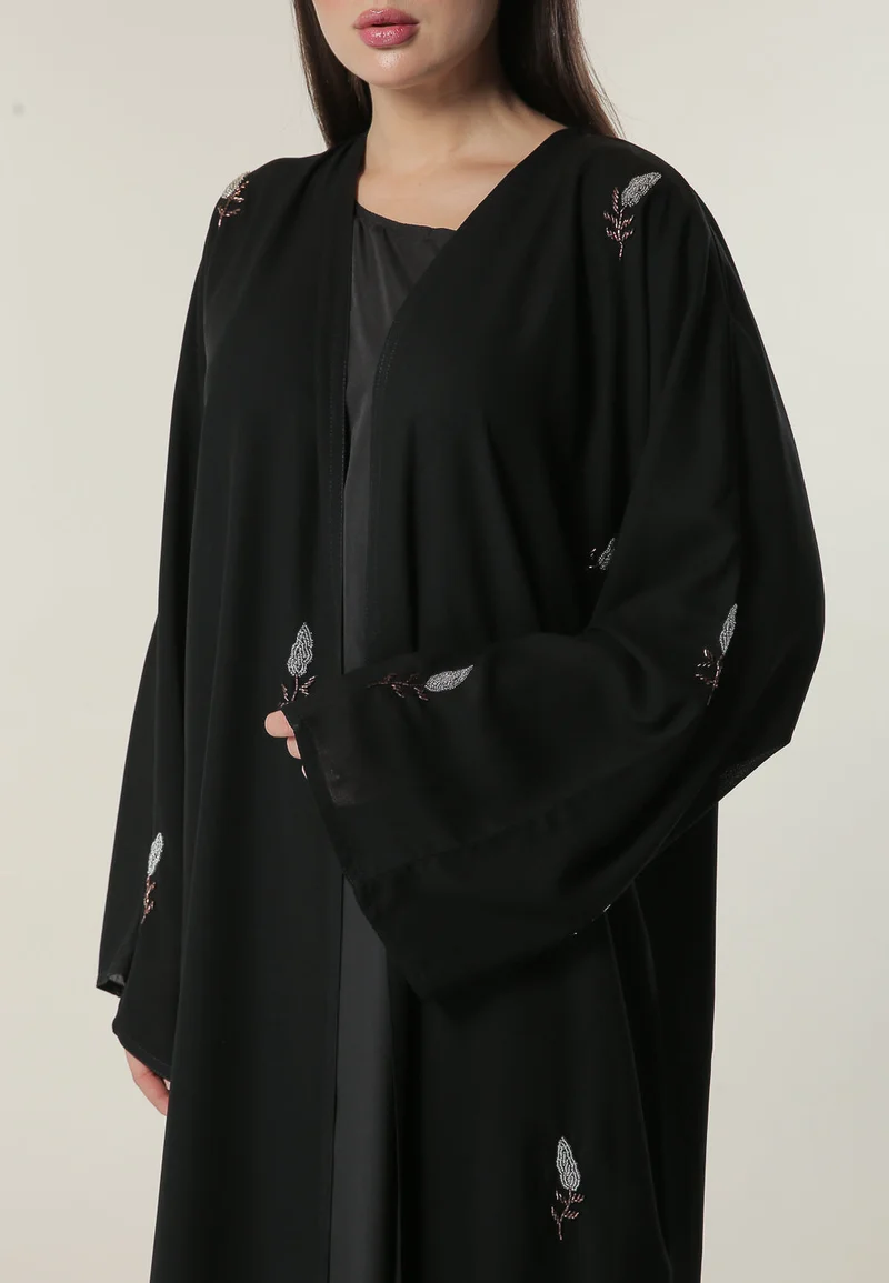 Moistreet  Embroidered Open Abaya for Women | Best Price UAE