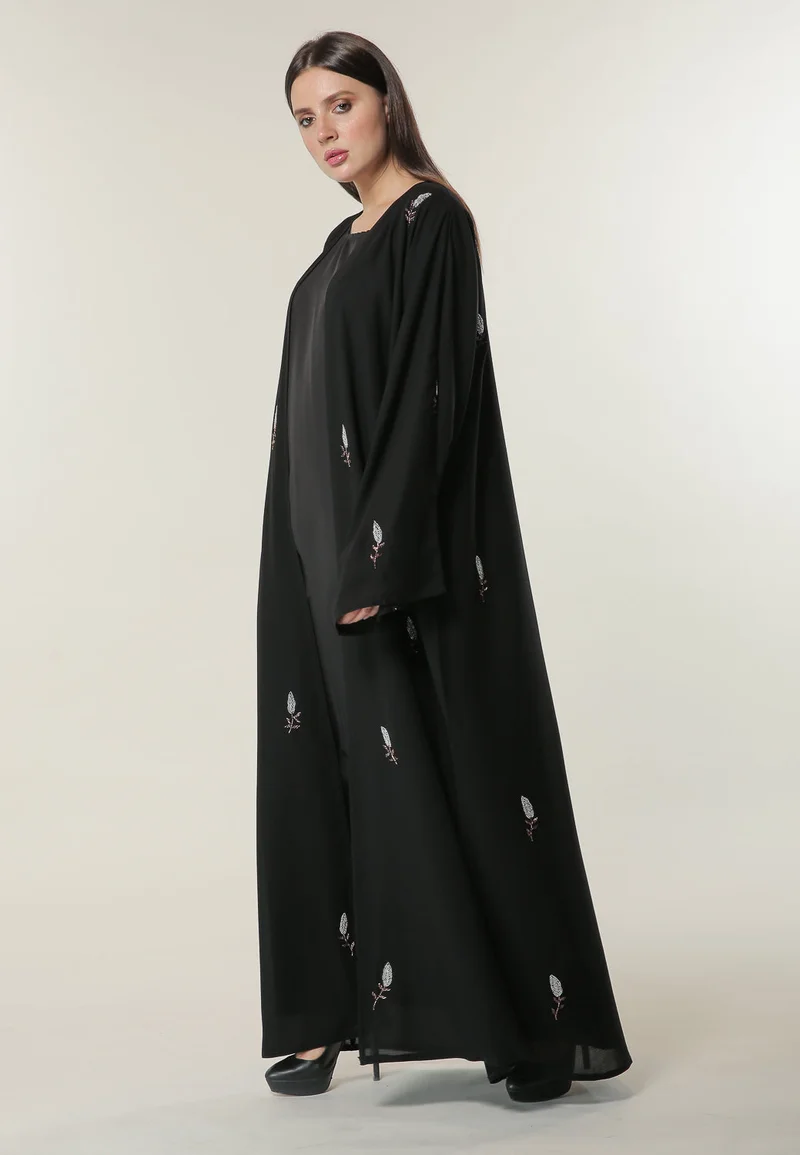 Moistreet  Embroidered Open Abaya for Women | Best Price UAE