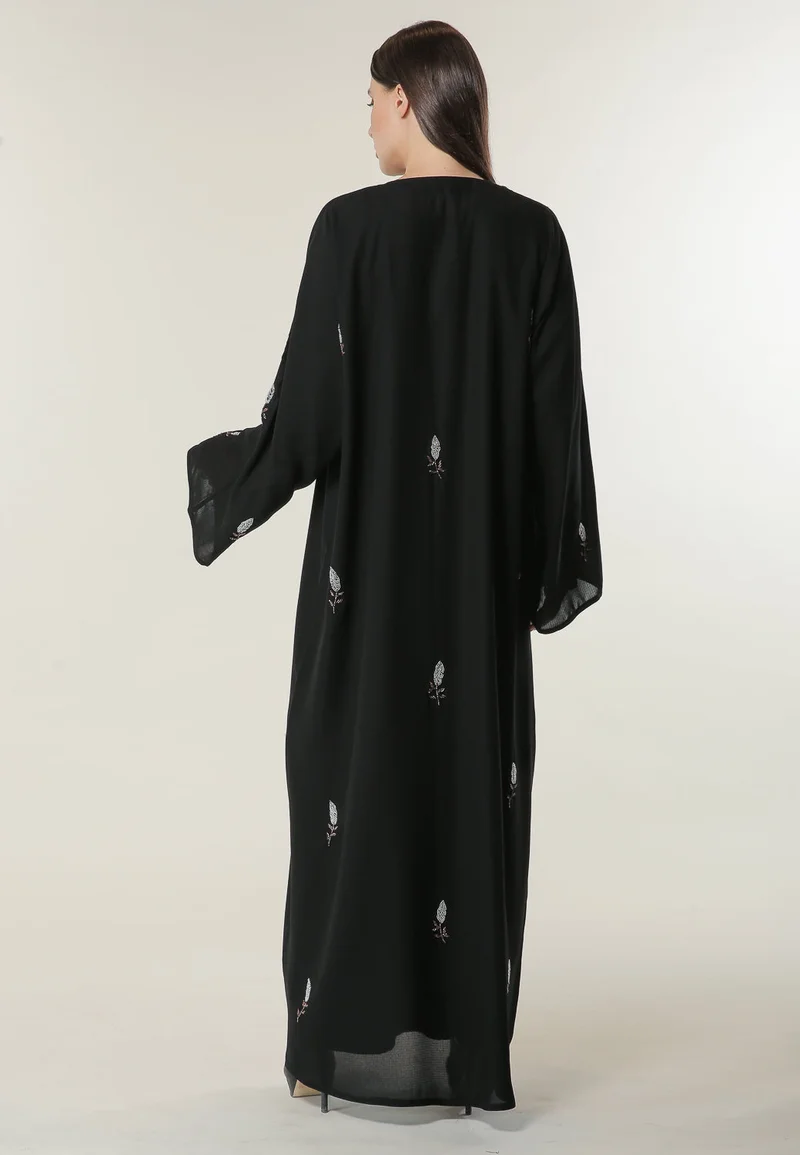 Moistreet  Embroidered Open Abaya for Women | Best Price UAE
