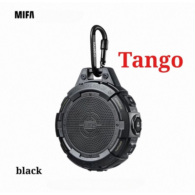 Mifa Tango Portable Bluetooth Speaker with Flashlight Ip67 Waterproof Shockproof 25 Hours Playtime Bright Bass, Black - Image 1