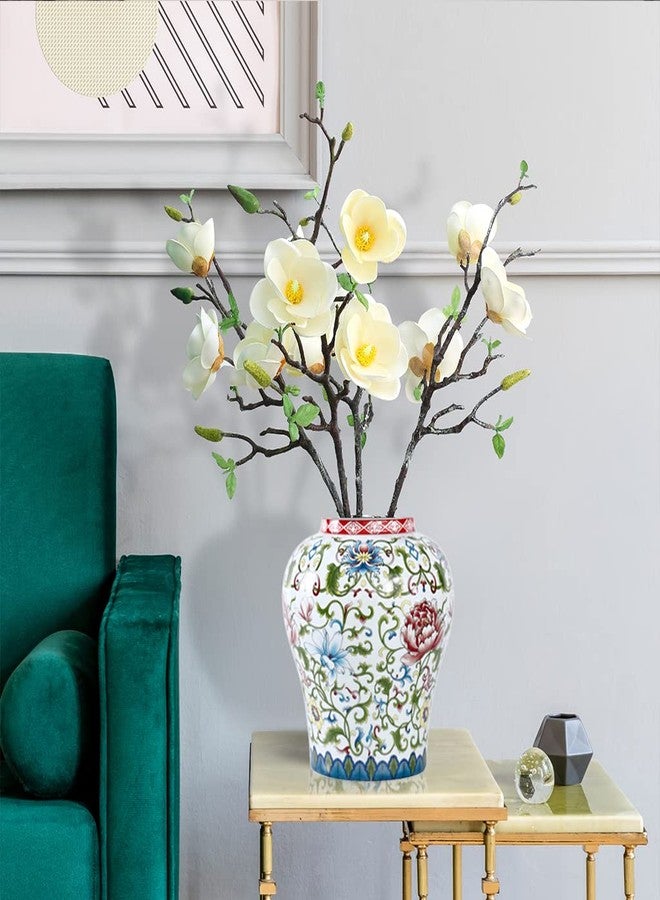 Artline جرة زنجبيل خزفية من آرتلاين جينغدزهين مع غطاء، جرة معبد على الطراز الصيني، مزهرية زخرفية مينا لتزيين المنزل، جرة تخزين خزفية لتزيين المطبخ وغرفة الطعام - Image 2