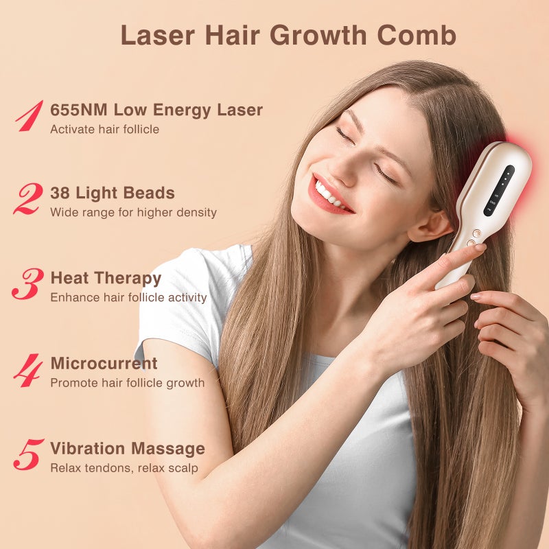 Red and blue light massage hair comb - Image 3