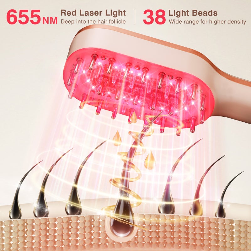 Red and blue light massage hair comb - Image 2
