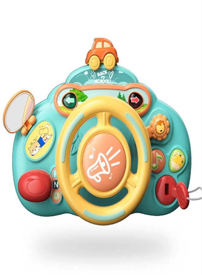 Turtees® Steering Wheel Toy with Lights Music,Toddler Steering Wheel Toy Kids Interactive Learning Toy for Boys Girls Toddler,Car Seat Steering Wheels Toys,Turn and Learn Driver Toy (Green) - Image 1