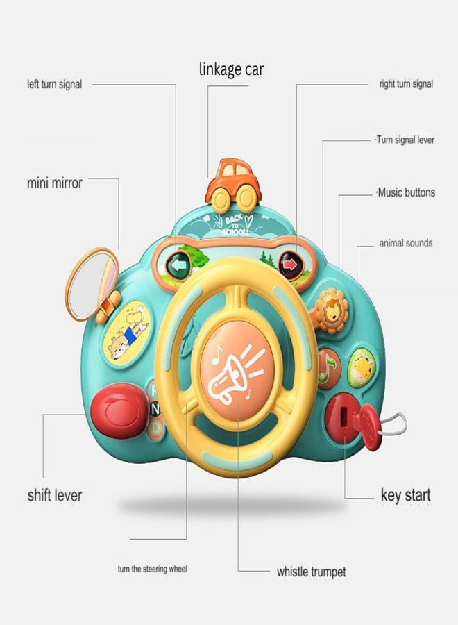 Turtees® Steering Wheel Toy with Lights Music,Toddler Steering Wheel Toy Kids Interactive Learning Toy for Boys Girls Toddler,Car Seat Steering Wheels Toys,Turn and Learn Driver Toy (Green) - Image 4