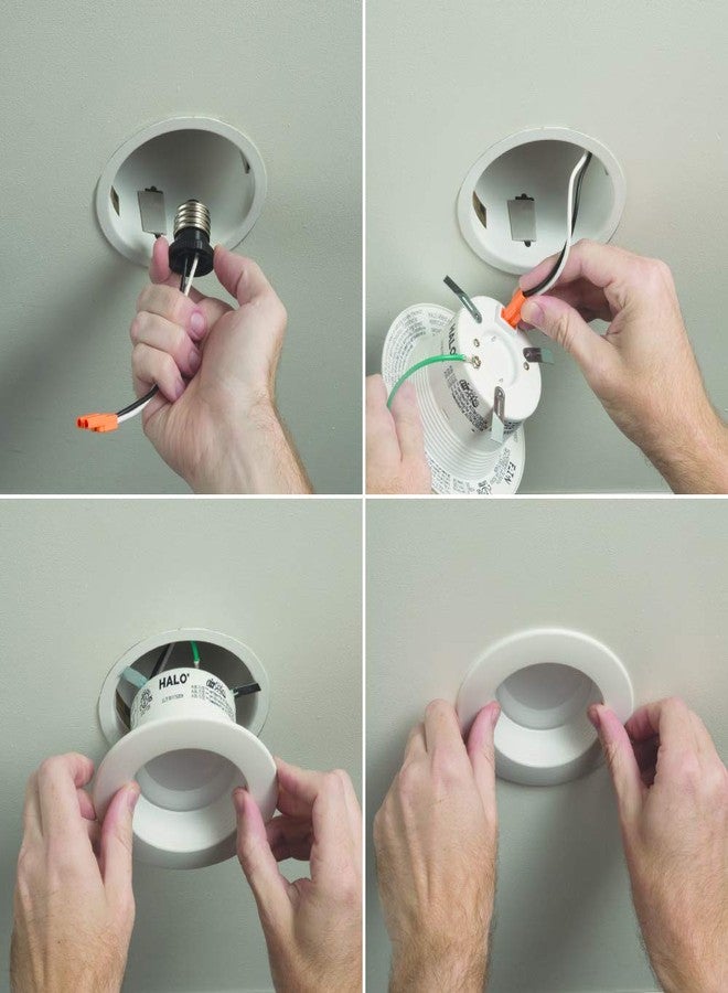 Halo Recessed RL460WH930PK-6PK LED Retrofit RL- 4", 60W Equivalent, Soft White, White, Baffle and Trim Ring, 600 lm, 90CRI - Image 3