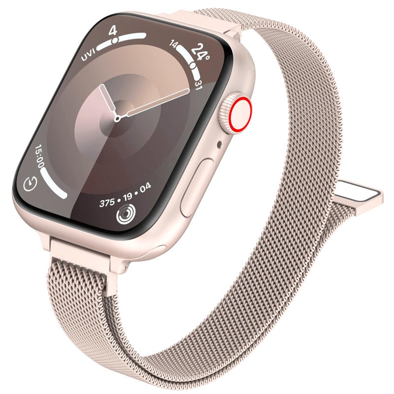 MARGE PLUS Slim Milanese Loop Compatible with Apple Watch Band for women 41mm 41mm 38mm 42mm 46mm 45mm 44mm, Stainless Steel Magnetic Mesh Strap work on iWatch Series 11 10 9 8 7 6 5 4 3 & SE 3 2 1 - Image 1