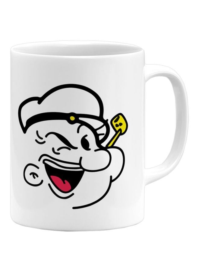 LIT Popeye Face Minimal Style Printed Ceramic Coffee Mug
