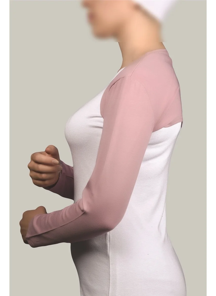Altobeh Long Sleeve Hijab Bolero - Dark Pink