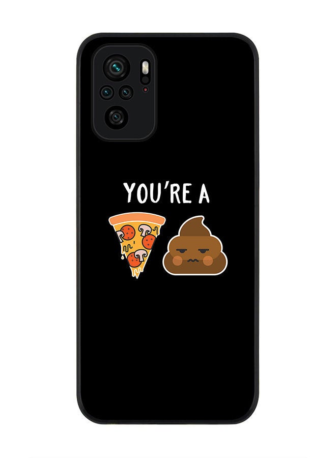 Stylizedd Rugged Black edge case for Redmi Note 10S/Redmi Note 10 4G Slim fit Soft Case Flexible Rubber Edges Anti Drop TPU Gel Thin Cover - You a pizza shit - Image 1