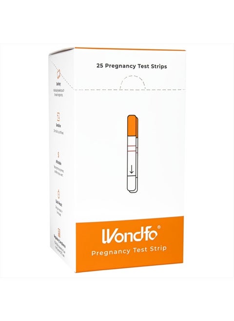 Pregnancy Test Strips - HCG Detection 25 MIU/ml, Home Test of Reliable Result - 25 Count