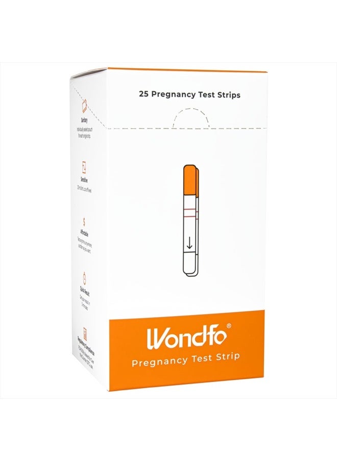 Pregnancy Test Strips - HCG Detection 25 MIU/ml, Home Test of Reliable Result - 25 Count