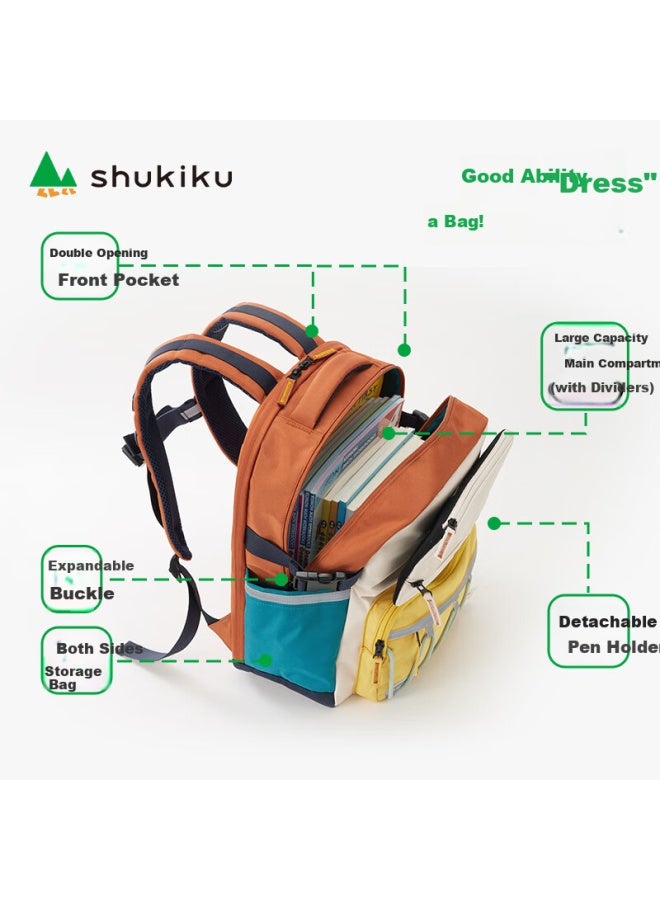 Shukiku حقيبة ظهر للأطفال تحمي العمود الفقري، حقيبة مدرسية خفيفة الوزن جدًا لطلاب المدارس الابتدائية، حقيبة كتف مزدوجة مع صندوق هدية، وردي وأرجواني - Image 5
