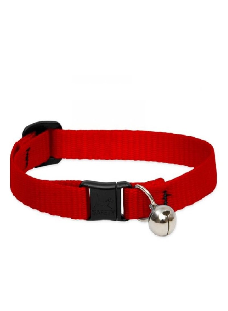 Basic Solids Safety Cat Collar with Bell Red