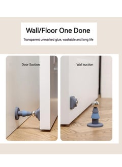 SYOSI Magnetic Door Stopper, Silicone Door Suction Punch-Free Door Stopper, Anti-Collision Silicone Fixed Household Strong Magnetic Door Suction for Wall, 2 Pcs, Blue and White  - Image 2