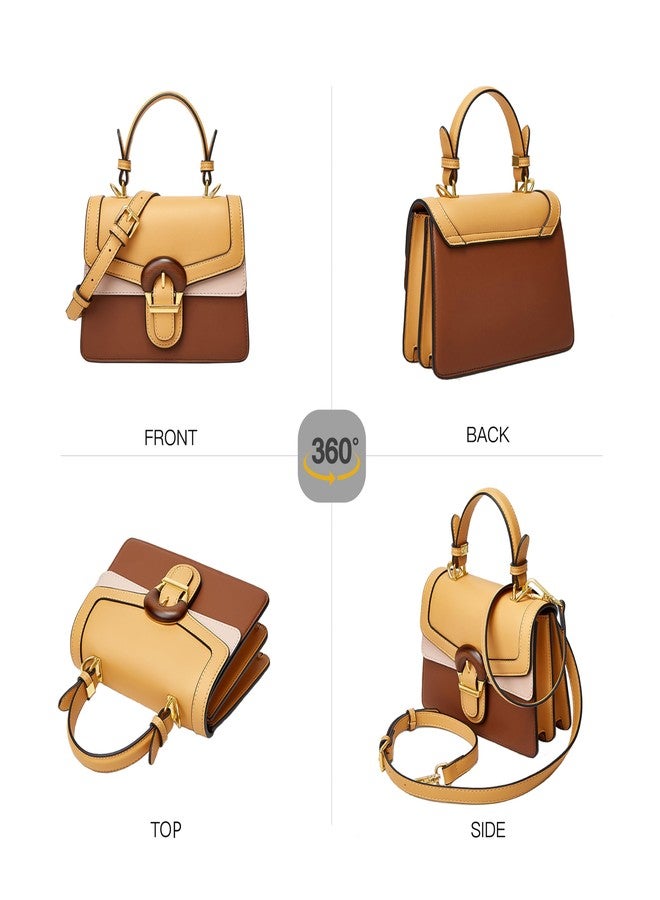 DEEPMEOW Women's Small Top Handle Handbags - Fashion Designer Mini Purse with Leather Strap Cute Tiny Clutch Crossbody Bag（Khaki） - Image 3
