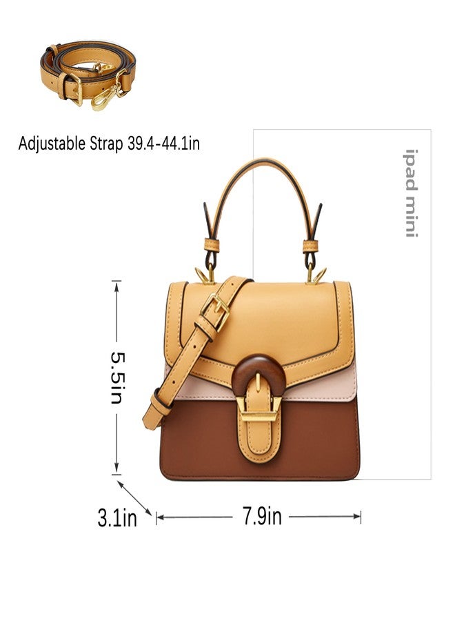 DEEPMEOW Women's Small Top Handle Handbags - Fashion Designer Mini Purse with Leather Strap Cute Tiny Clutch Crossbody Bag（Khaki） - Image 2