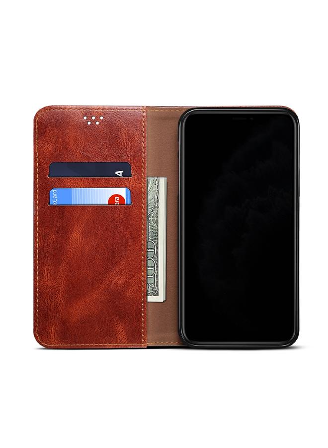 S-TOP Case For Samsung Galaxy A32 5G Simple Wax Crazy Horse Texture Horizontal Flip Leather Case with Card Slots & Wallet - Image 4
