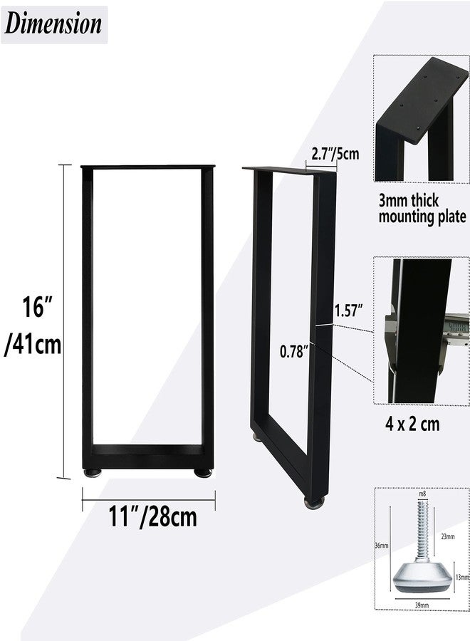 Luffioner Metal Table Legs Bench Legs, Heavy Duty Square Tube Desk Legs Furniture Legs for Coffee/Dining/Side Table (Triangle, 4“) - Image 3