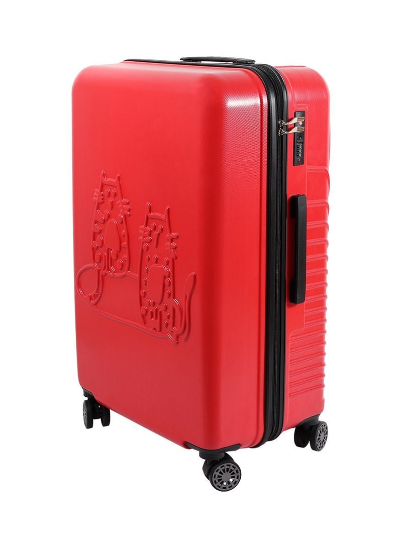 Biggdesign Biggdesign Lightweight Cats Design Carry On Luggage with Spinner Wheel and Lock System Red 28-Inch - Image 2